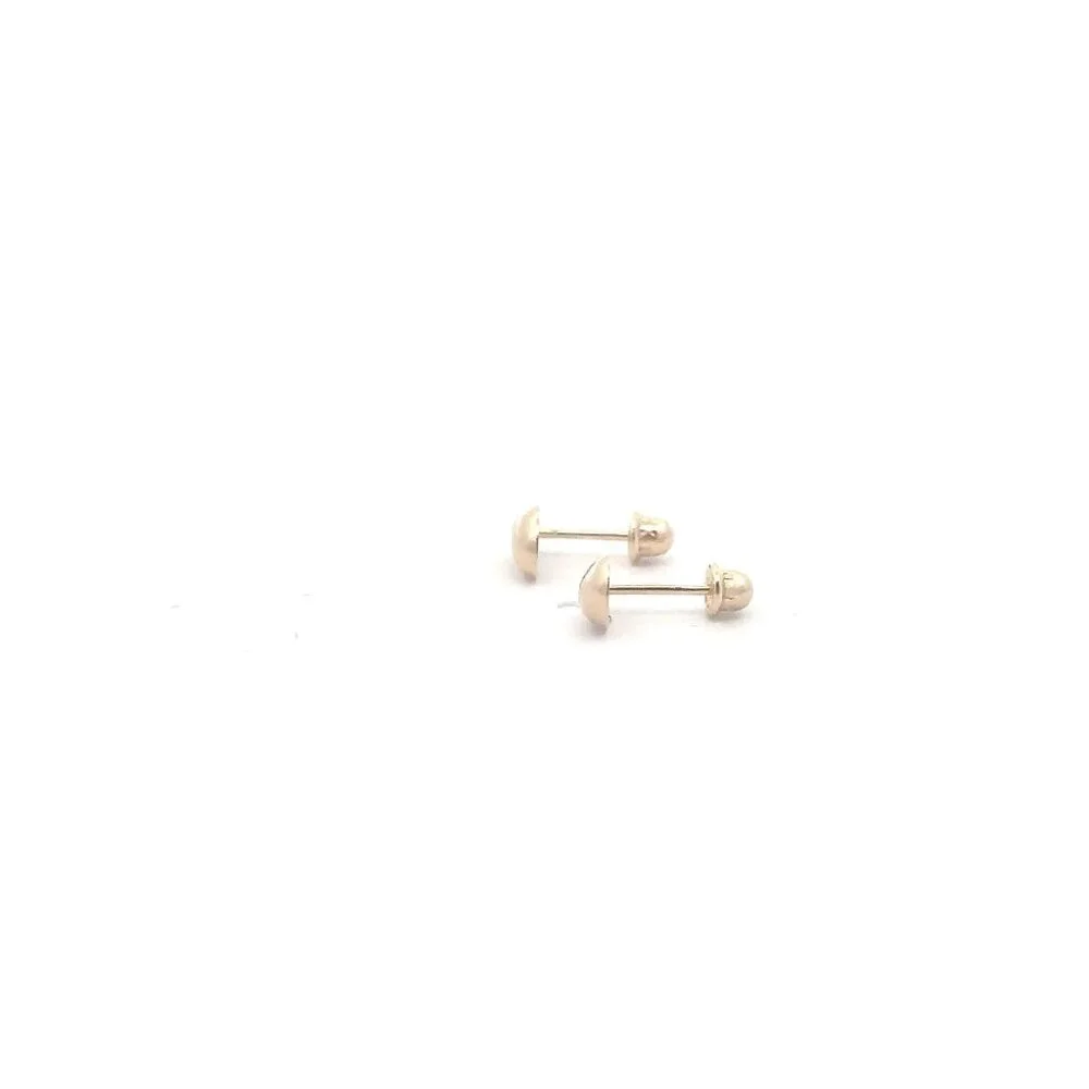 14K Gold Stud Earrings Teardrop Screw Back Type Tiny - Picture 5 of 5